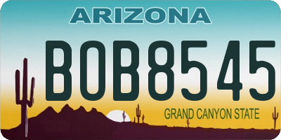 AZ license plate BOB8545