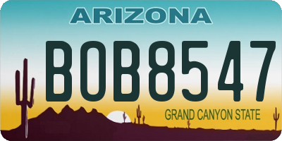 AZ license plate BOB8547