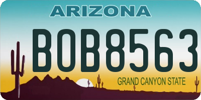 AZ license plate BOB8563