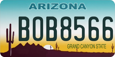 AZ license plate BOB8566