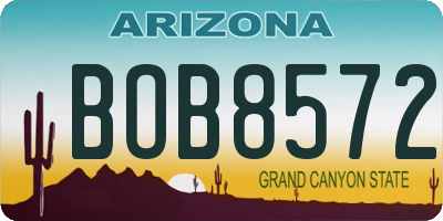 AZ license plate BOB8572