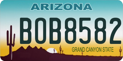 AZ license plate BOB8582