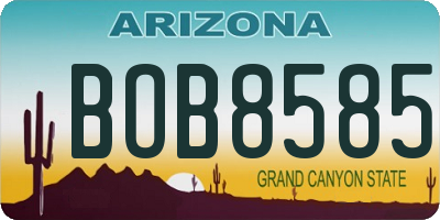 AZ license plate BOB8585