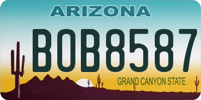 AZ license plate BOB8587