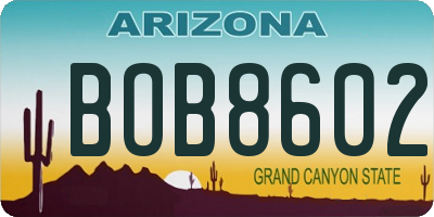 AZ license plate BOB8602