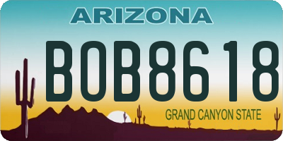 AZ license plate BOB8618