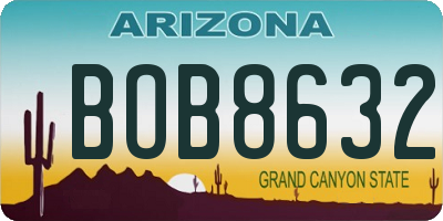 AZ license plate BOB8632