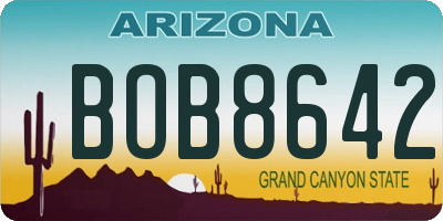 AZ license plate BOB8642