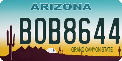 AZ license plate BOB8644