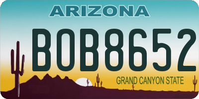 AZ license plate BOB8652