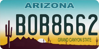 AZ license plate BOB8662