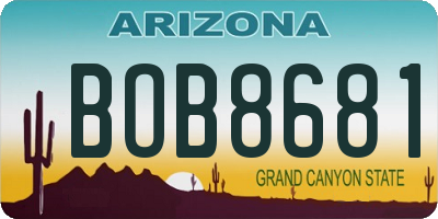 AZ license plate BOB8681