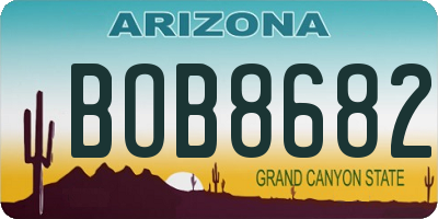 AZ license plate BOB8682