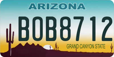 AZ license plate BOB8712