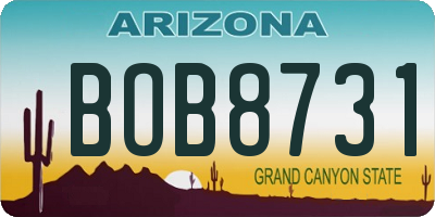 AZ license plate BOB8731