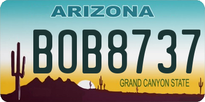 AZ license plate BOB8737