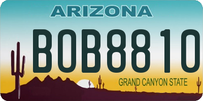 AZ license plate BOB8810