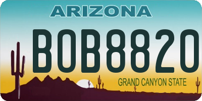 AZ license plate BOB8820