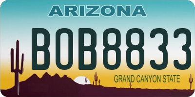 AZ license plate BOB8833