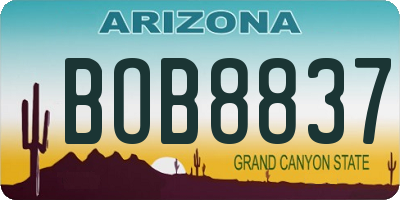 AZ license plate BOB8837