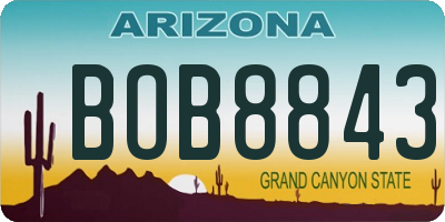 AZ license plate BOB8843