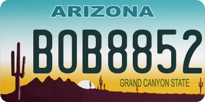 AZ license plate BOB8852