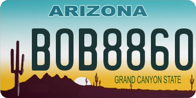 AZ license plate BOB8860