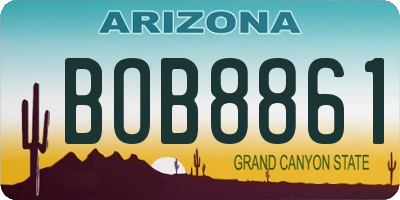 AZ license plate BOB8861