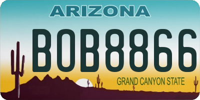 AZ license plate BOB8866