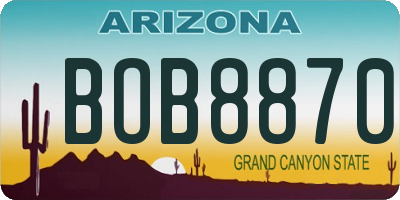 AZ license plate BOB8870