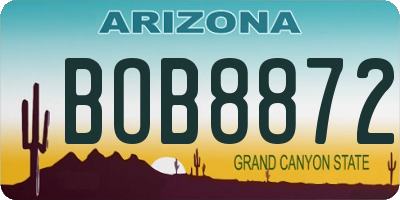 AZ license plate BOB8872