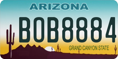 AZ license plate BOB8884