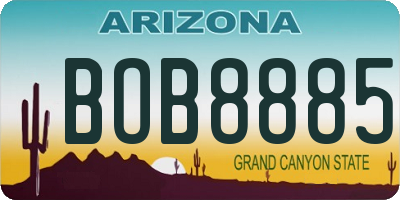 AZ license plate BOB8885