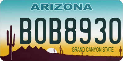 AZ license plate BOB8930