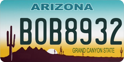 AZ license plate BOB8932