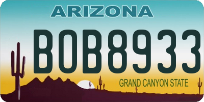 AZ license plate BOB8933