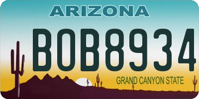 AZ license plate BOB8934