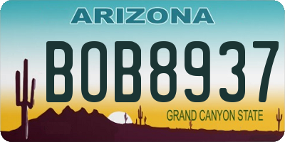 AZ license plate BOB8937