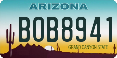 AZ license plate BOB8941