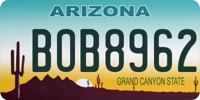 AZ license plate BOB8962