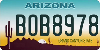AZ license plate BOB8978