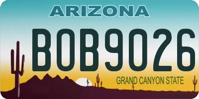 AZ license plate BOB9026