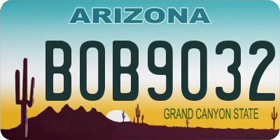 AZ license plate BOB9032
