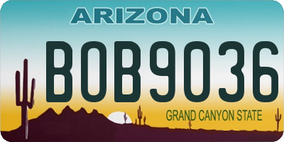 AZ license plate BOB9036