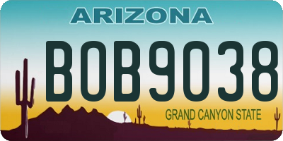 AZ license plate BOB9038