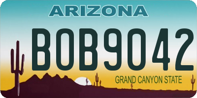 AZ license plate BOB9042