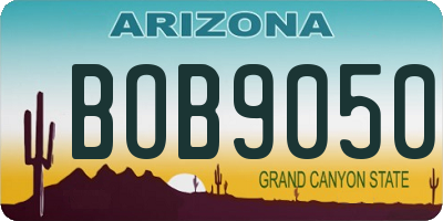 AZ license plate BOB9050