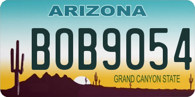 AZ license plate BOB9054