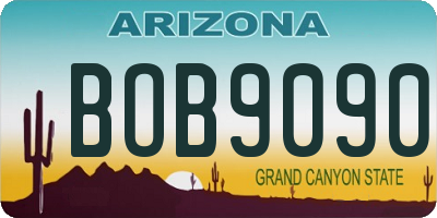 AZ license plate BOB9090