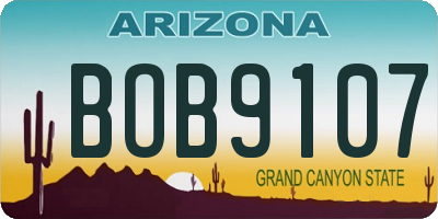 AZ license plate BOB9107